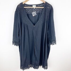 Swim365 Black Lace Trim Coverup Size 26/28
